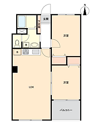 目白ビル 2LDKの間取図画像