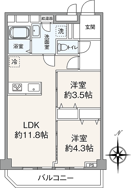 2LDK 間取り