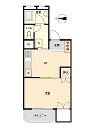 スカイラーク蕨 1DKの間取図画像