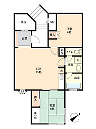 フジタ第2鳥羽マンション 2LDKの間取図画像