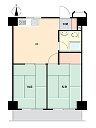 センチュリー御宿シーサイド 2DKの間取図画像