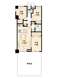 バームハイツ西船橋 3LDKの間取図画像