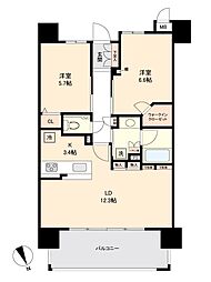 ブランシエラ那覇曙プレミスト 2LDKの間取図画像