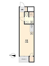 ビッグ武蔵野ひばりが丘55期 ワンルームの間取図画像