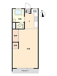 日吉第七コーポA棟 ワンルームの間取図画像