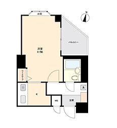 デリード桃山南 ワンルームの間取図画像