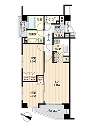 オーベル三軒茶屋dR 2LDKの間取図画像