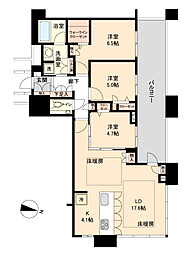 アイランドシティオーシャン&フォレストタワーレジデンスウエスト棟 3LDKの間取図画像