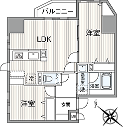 マイキャッスル池尻大橋 2LDKの間取図画像