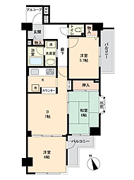 サンハイツ石神井公園 3DKの間取図画像