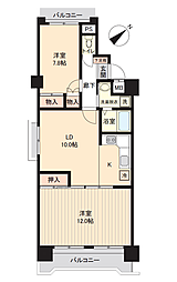 宝汐田ハイツ 2LDKの間取図画像
