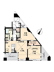 パテラ川崎 2LDKの間取図画像