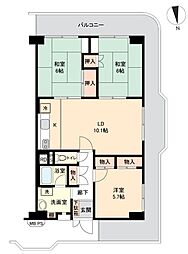 ルネ大津3号棟 3LDKの間取図画像