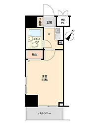 パレ・ドール伊勢佐木町南2 1Kの間取図画像