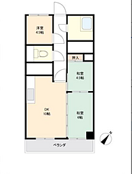 サンハイツかどや 3DKの間取図画像