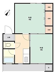 南平ハイツ 2Kの間取図画像