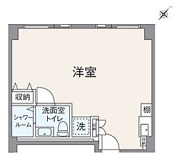 六本木ユニハウス ワンルームの間取図画像