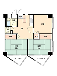 柏木ハイツ 3DKの間取図画像