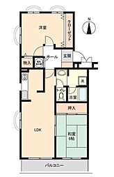 エスポワール桜が丘 2LDKの間取図画像