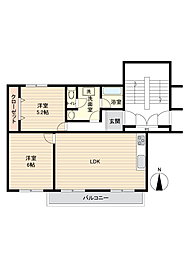 第2あやめ台団地3-3 2LDKの間取図画像
