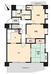 リバーサイド朝日 3LDKの間取図画像