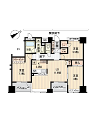 ネオマイム鶴見中央リバーフロント 3LDKの間取図画像