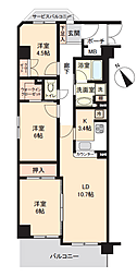プライムコート大山 3LDKの間取図画像