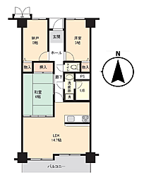 パレ・ロワイヤル吉田 2SLDKの間取図画像
