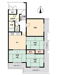 戸塚マンションD棟 4DKの間取図画像
