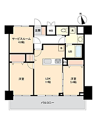 キャッスルマンション横浜三春台 2SLDKの間取図画像