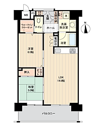 エイジングコート奈良新大宮 2LDKの間取図画像