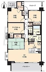 ダイアパレス蘇我6 3SLDKの間取図画像