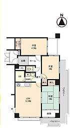 パレ・ロワイヤル新中島 3LDKの間取図画像
