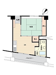 同潤会建物磯子ハイツ 1DKの間取図画像