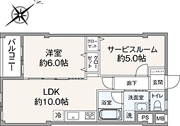 狛江コーポラス 1SLDKの間取図画像