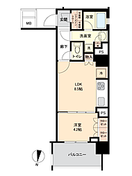 オープンレジデンシアTHEMIDFORT 1LDKの間取図画像
