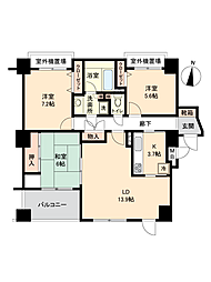 ヒルズアーバン3番館 3LDKの間取図画像