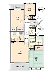 コスモ西谷 3LDKの間取図画像