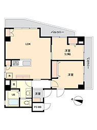 世紀コーポ平和島 2LDKの間取図画像