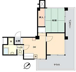 渋谷原町アビタシオン 2DKの間取図画像