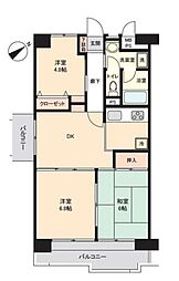 オリエント聖蹟桜ヶ丘ハウス 3DKの間取図画像