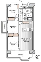 オリエント聖蹟桜ヶ丘ハウス 3LDKの間取図画像