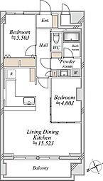 アンバサダー六本木 2LDKの間取図画像