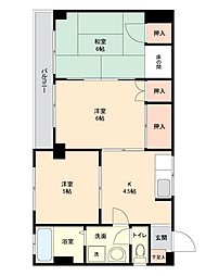 リビオン熊西 3Kの間取図画像
