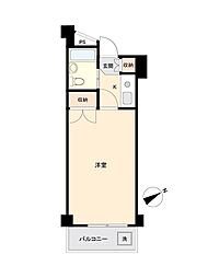 サンパレス 1Kの間取図画像