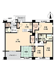 コンアルマーディオ横濱鶴見 4LDKの間取図画像