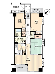 葛西パークサイドアベニュー 3LDKの間取図画像