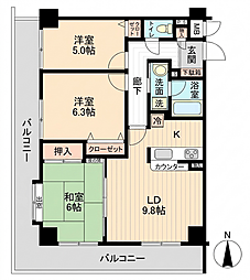 ダイアパレスかしわ台 3LDKの間取図画像