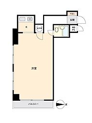 メイゾン麹町 1Kの間取図画像