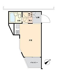 ポケットハイツ本厚木 ワンルームの間取図画像